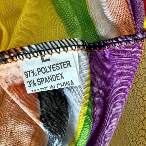 GENTLY used multi color sun dress size L - Picture 4 of 5